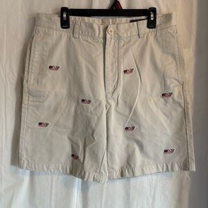 Vineyard Vines American Flag Whale Club Shorts Size 34‎ Flat Front Preppy Golf